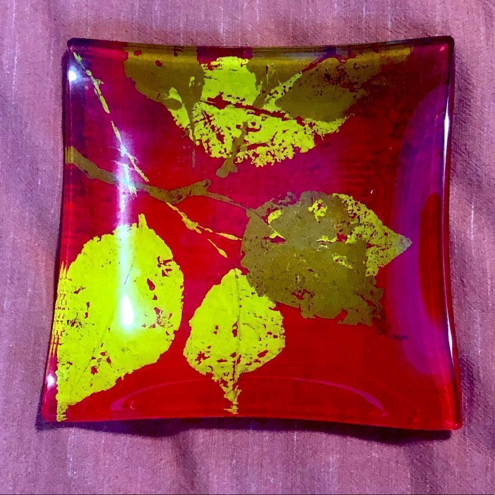Set of 3 glass shallow trinket dishes.